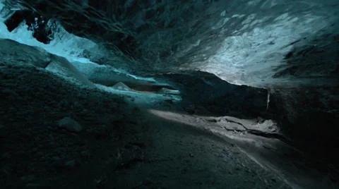 Ice cave "Crystal Cave" glide through in Skaftafell, Iceland Stock Footage 36172061