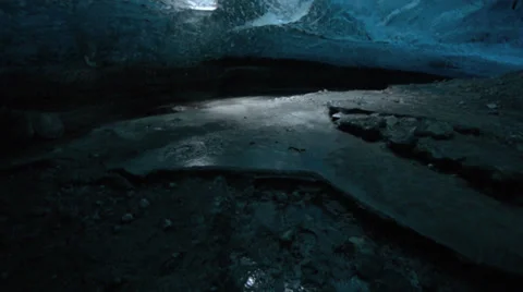 Ice cave "Crystal Cave" glide through in Skaftafell, Iceland Stock Footage 36172198
