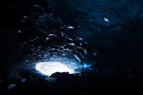 Ice cave in southern Iceland Stock Photos