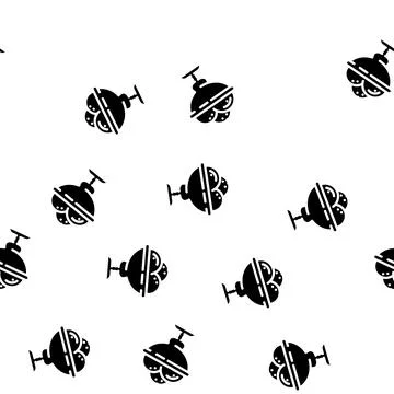 Ice chocolate glyph vector seamless pattern Stock Illustration