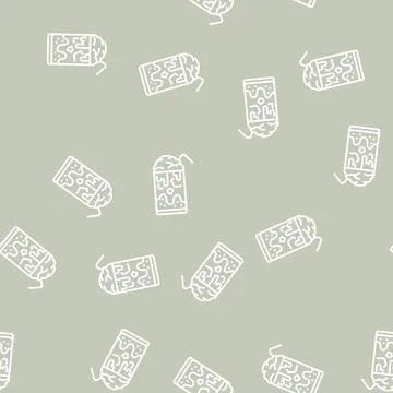 Ice chocolate line seamless pattern Stock Illustration