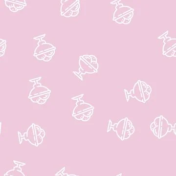 Ice chocolate line vector seamless pattern Stock Illustration