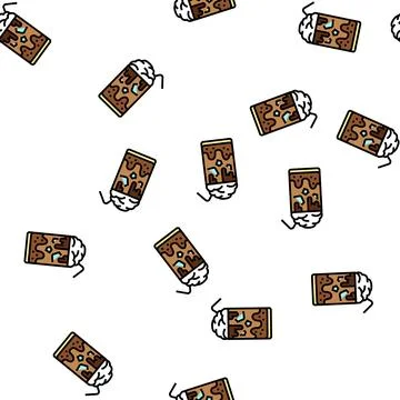 Ice chocolate vector seamless pattern Stock Illustration
