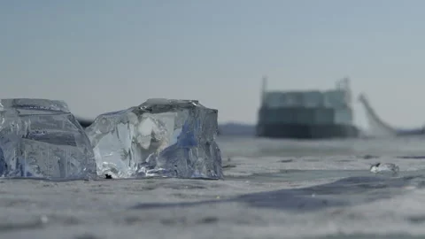 Ice chunks from Lake Baikal Stock Footage 325853607