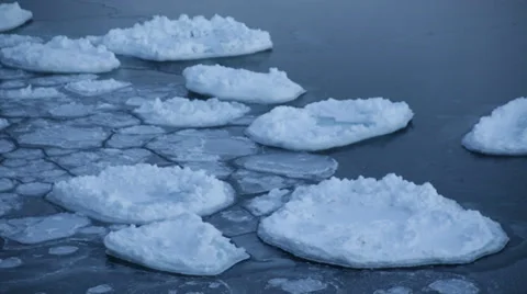 Ice chunks in lake superior Stock Footage 35543040