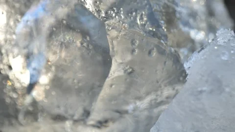 Ice chunks texture close-up. Winter frosty wallpaper. Stock Footage 332677034