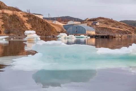 Ice Chunks on Water Trinity Newfoundland Stock Photos