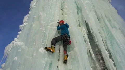 Ice Climber Stock Footage 70769355