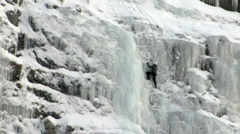 Ice climber HD Stock Footage 93065