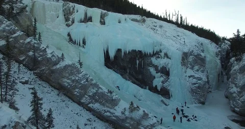 Ice Climbing in Alberta Stock Footage 90729365