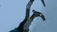Ice Climbing Detail Ice Axes Stock Footage