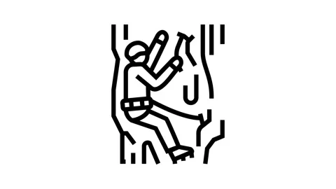 Ice climbing line icon animation 스톡 동영상 224358562