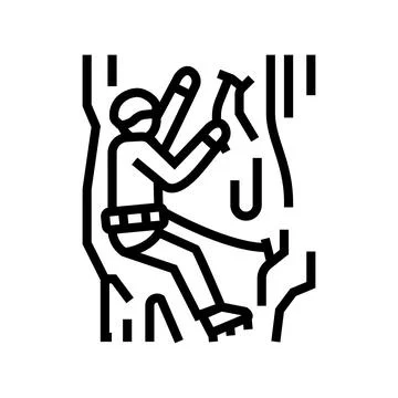 Ice climbing line icon vector illustration Stock Illustration
