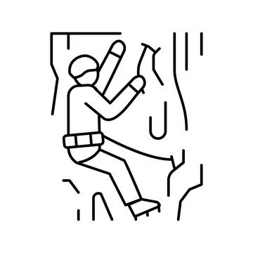 Ice climbing line icon vector illustration Stock Illustration