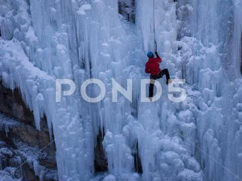 Ice climbing Stock Photos