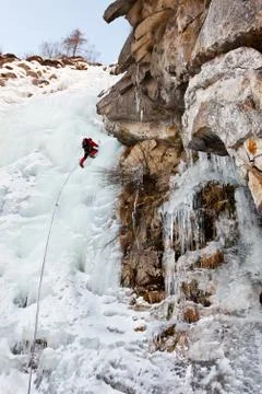 Ice climbing Stock Photos