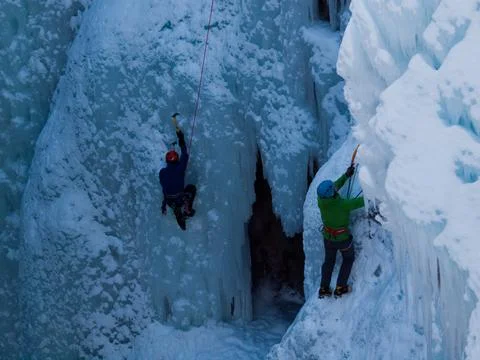 Ice Climbing Stock Photos