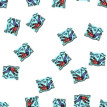 Ice climbing vector seamless pattern Stock Illustration