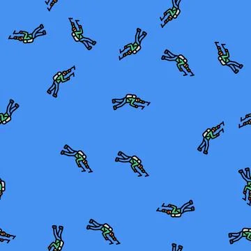 Ice climbing winter vector seamless pattern 스톡 일러스트