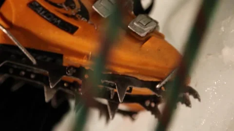 Ice climbing/Boots close up Stock Footage 48995111