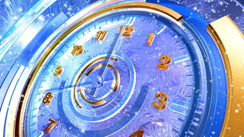 Ice clock 3d new year countdown Stock Footage 100645656