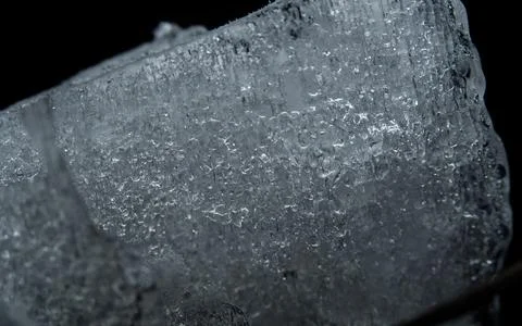 Ice closeup in thuringia at winter 2021 in the night Stock Photos