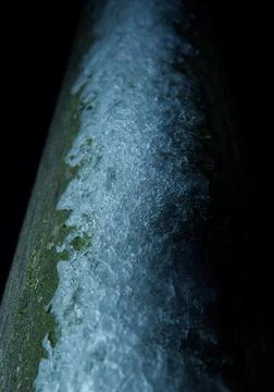 Ice closeup in thuringia at winter 2021 in the night Stock Photos