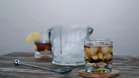 Ice Cocktail ice Video stock 75006953