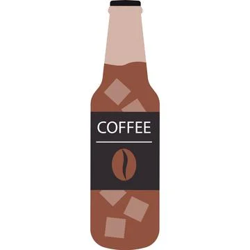 Ice coffee bottle vector icon isolated on white Illustrazione stock