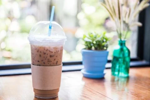 Ice coffee in the Cafe Stock Photos