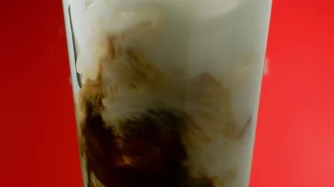  Ice Coffee with ice cube Stock Footage 81799413