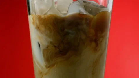   Ice Coffee with ice cube Stock Footage 81799475