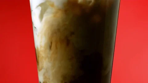  Ice Coffee with ice cube Stock Footage 81803653