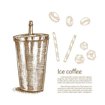 Ice coffee Иллюстрация