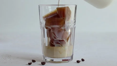 Ice coffee with milk Stockbeeldmateriaal 220935443