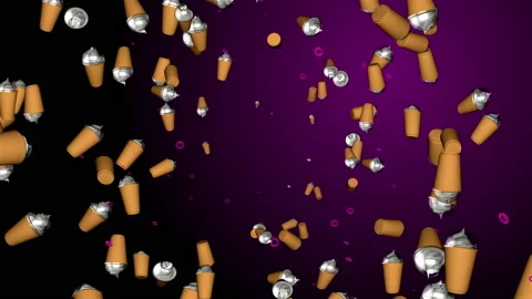 Ice coffee particle loop animation Stock Footage 168005455