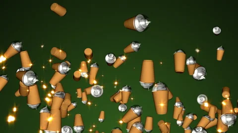 Ice coffee particle loop animation Stock Footage 168006581