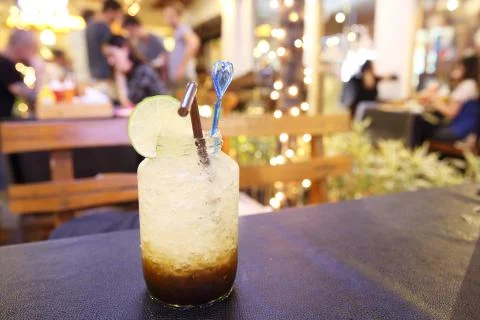 Ice coffee with soda Stock Photos