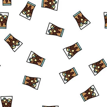 Ice coffee vector seamless pattern Stock Illustration