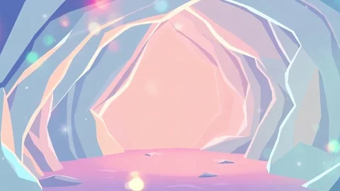Ice Cold Cave: Animated Color Light Cave Video stock 305434223