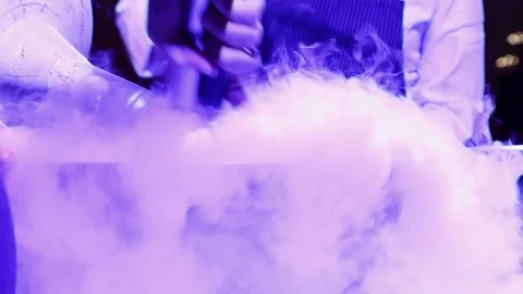Ice cold smoke cooking 스톡 동영상 84095808
