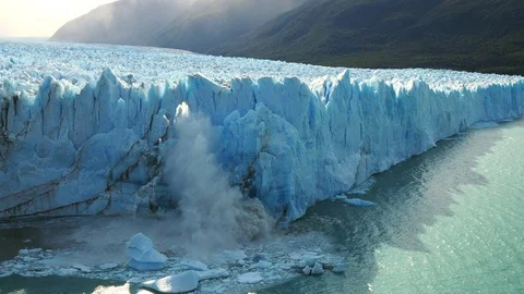 Ice Collapsing at Perito Moreno Glacier Near El Calafate, Patagonia, Argentina Stock Footage 124608106