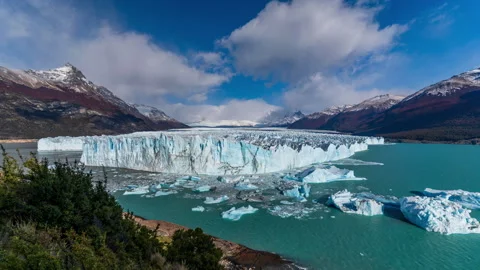 Ice Collapsing At Perito Moreno Glacier Near El Calafate, Patagonia, Argentina Stock Footage 255469623
