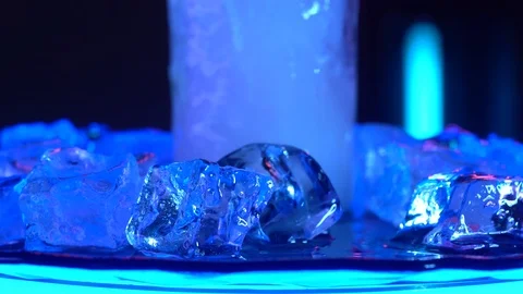 Ice compostion with neon lighting Stock Footage 106827191