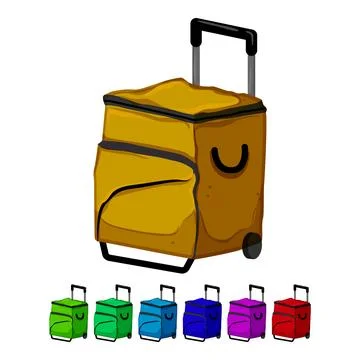 Ice cooler box cartoon vector graphic Stock Illustration
