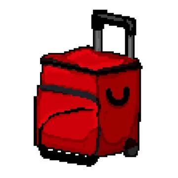 Ice cooler box pixel art vector illustration Stock Illustration