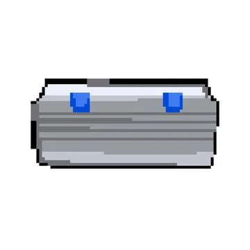 Ice cooler box pixel art vector illustration Stock Illustration