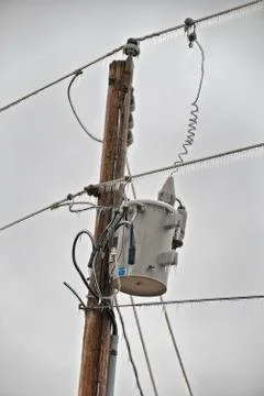 Ice covered powerlines Stock Photos