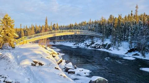 Ice covered river Stock Photos