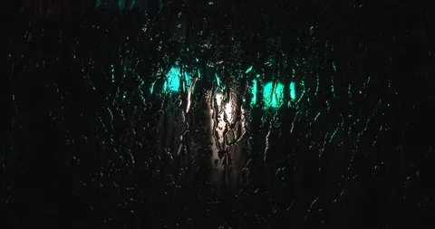 Ice Covered Window - Stop Light and Traffic Stock Footage 87242720